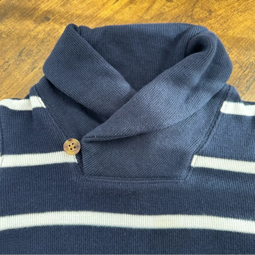 Baby GAP Navy Blue Striped Shawl Neck Sweater, 3T